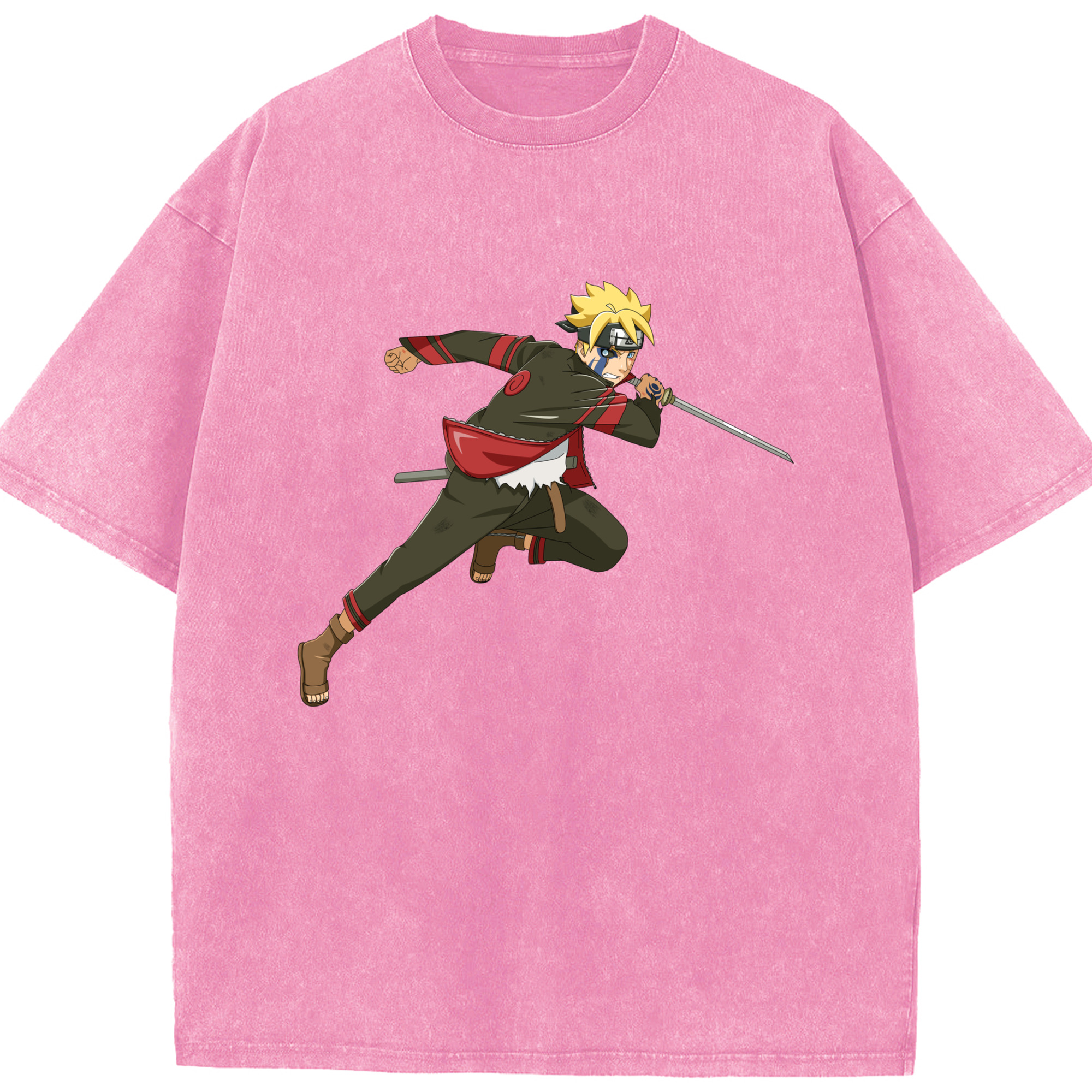 （画像用） NARUTO -ナルト- うずまき ボルト Uzumaki Boruto 綿100% ヴィンテージ風 半袖Tシャツ（フロントプリント）